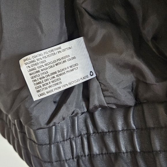 Wild Fable Black Fuax Leather Moto Motorcycle Jacket Size Medium - Picture 7 of 8